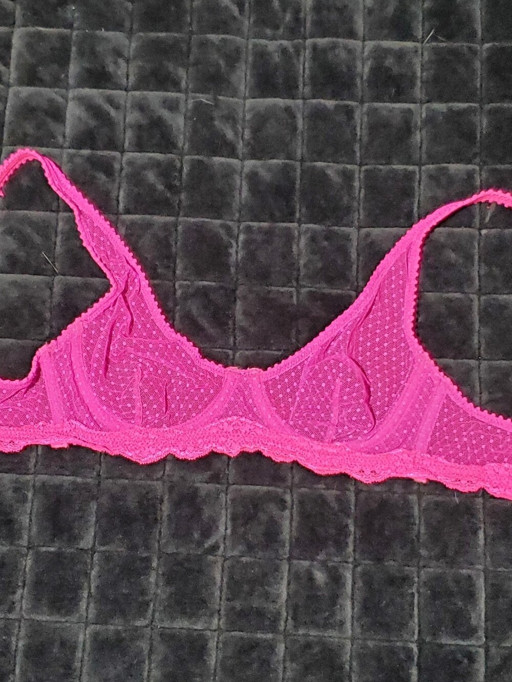 Free People Bright Pink Sheer Lace Underwire Bra